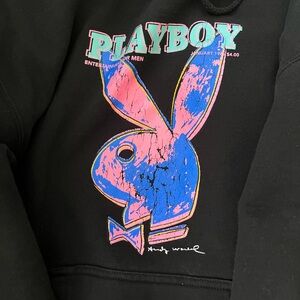 PLAYBOY Black Sweatshirt with Andy Warhol Design